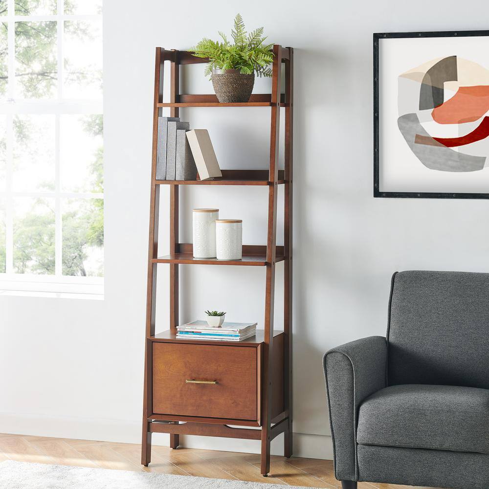 Alt View 5. Crosley Furniture - Landon Small Etagere Bookcase - Mahogany.