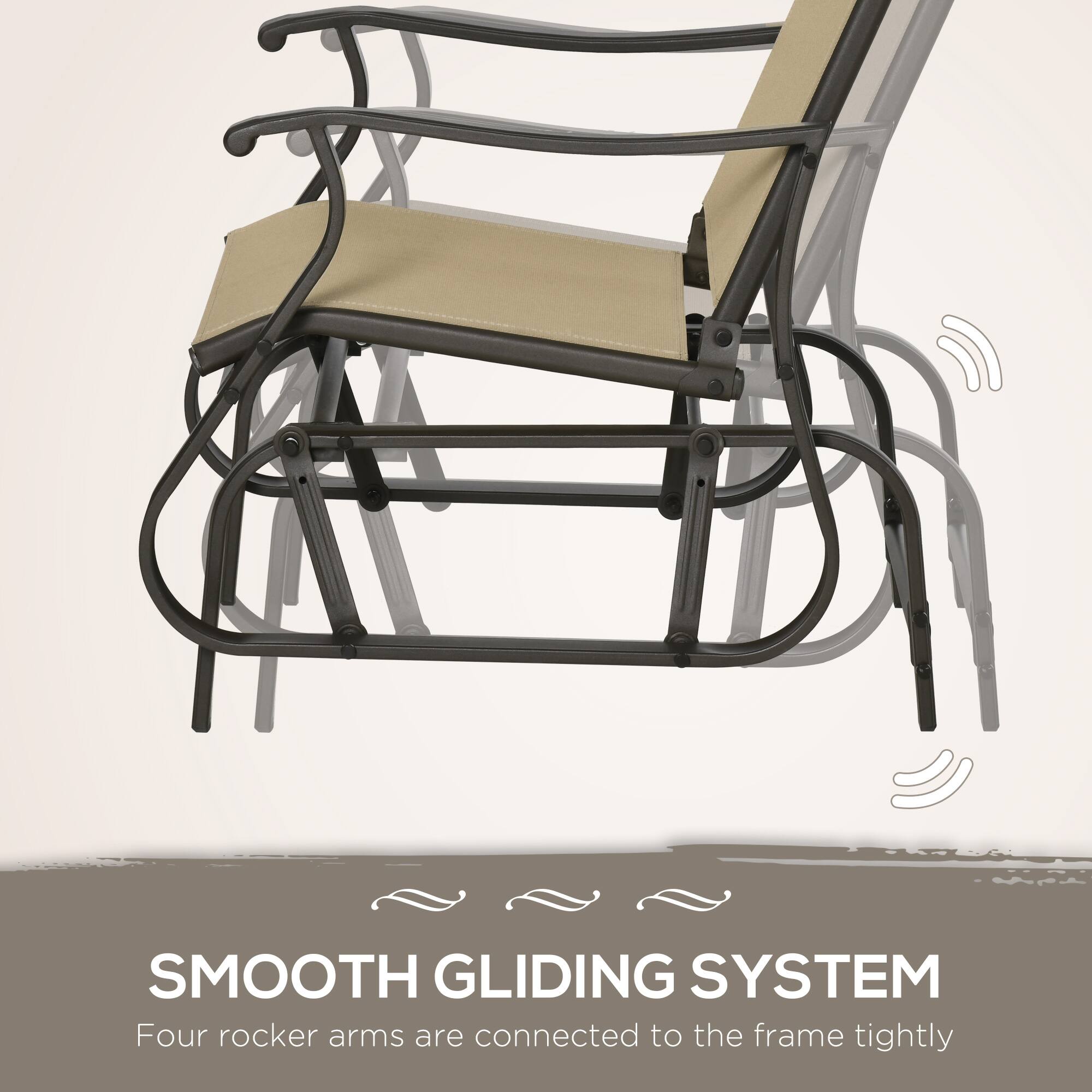 SMOOTH GLIDING SYSTEM
Four rocker arms are connected to the frame tightly