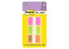 Post-it - Tabs, 1" Wide, Colors, 66 Tabs/Pack - Assorted