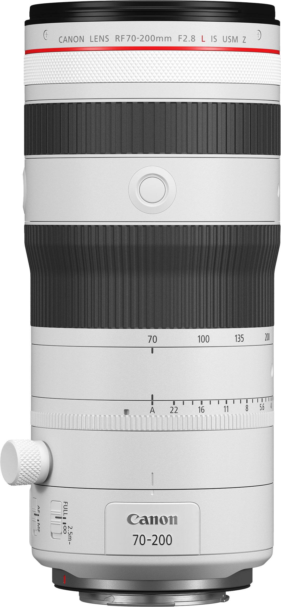 Canon - RF70-200mm F2.8 L IS USM Z Hybrid Zoom Lens for Use with EOS R-Series Cameras - White
