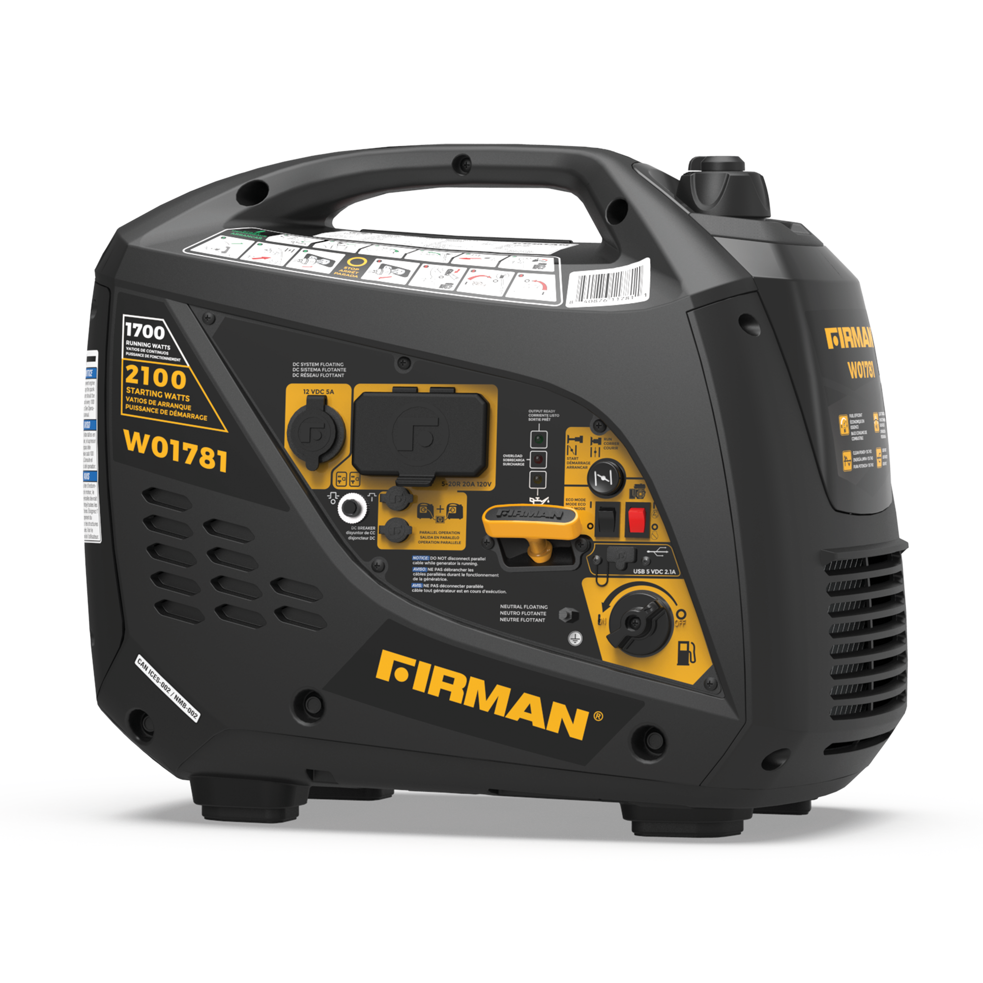 1700  
RUNNING WATTS  
2100  
STARTING WATTS  
W01781  

FIRMAN  

DC POWER OUTLET  
120V DC  
15 AMP  

USB VDC OUTLET  
5V DC  

NEUTRAL FLAGGING  
NEUTRE OBLIGATOIRE  

FIRMAN  

FIRMAN  

FIRMAN  

FIRMAN  

FIRMAN  

FIRMAN  

FIRMAN  

FIRMAN  

FIRMAN  

FIRMAN  

FIRMAN  

FIRMAN  

FIRMAN  

FIRMAN  

FIRMAN  

FIRMAN  

FIRMAN  

FIRMAN  

FIRMAN  

FIRMAN  

FIRMAN  

FIRMAN  

FIRMAN  

FIRMAN  

FIRMAN  

FIRMAN  

FIRMAN  

FIRMAN  

FIRMAN  

FIRMAN  

FIRMAN  

FIRMAN  

FIRMAN  

FIRMAN  

FIRMAN  

FIRMAN  

FIRMAN  

FIRMAN  

FIRMAN  

FIRMAN  

FIRMAN  

FIRMAN  

FIRMAN  

FIRMAN  

FIRMAN  

FIRMAN