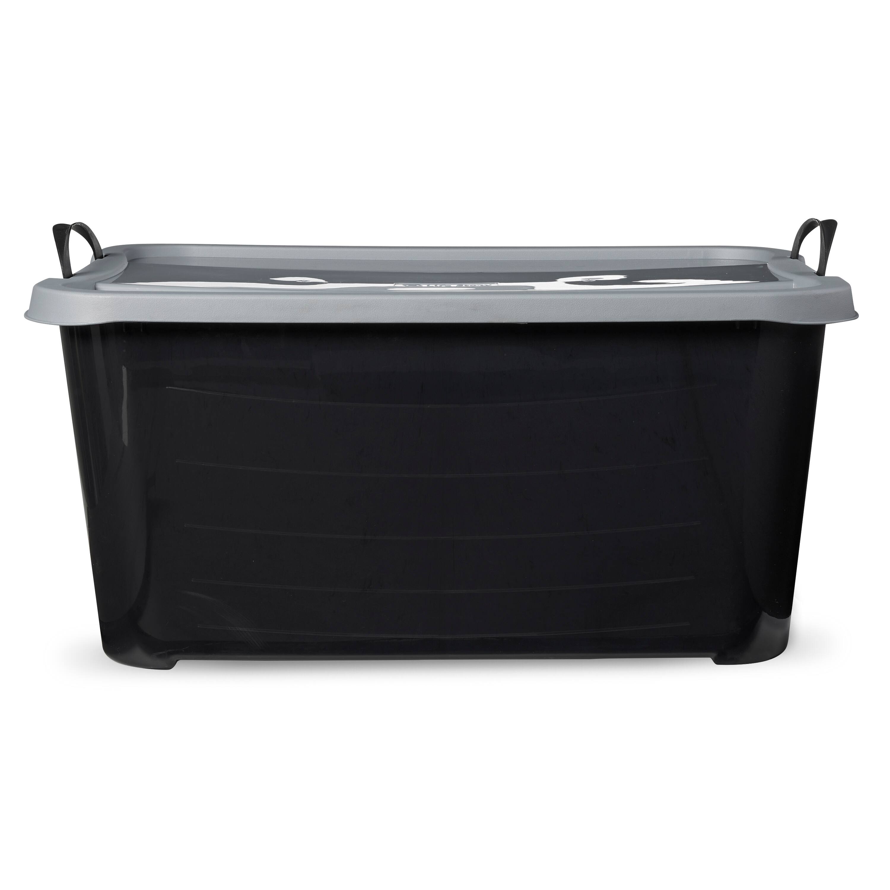 Alt View 5. Life Story - Life Story 55 Quart Stackable Storage Bin, Heavy Duty Lidded Container, 24 Pack - Black/Gray.