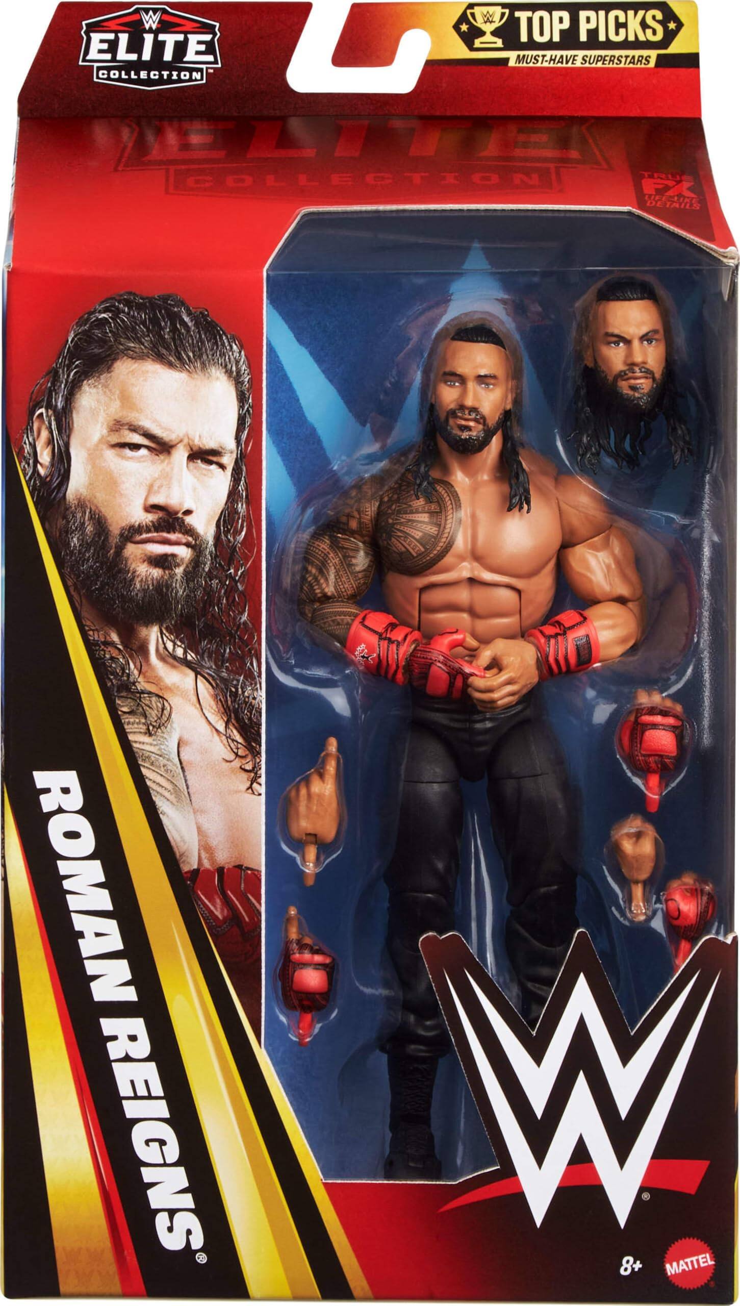 WWE ELITE COLLECTION  
TOP PICKS  
MUST-HAVE SUPERSTARS  
ELITE 2  
ROMAN REIGNS  
8+  
MATTEL