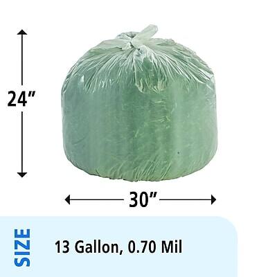 24" x 30"  
13 Gallon, 0.70 Mil