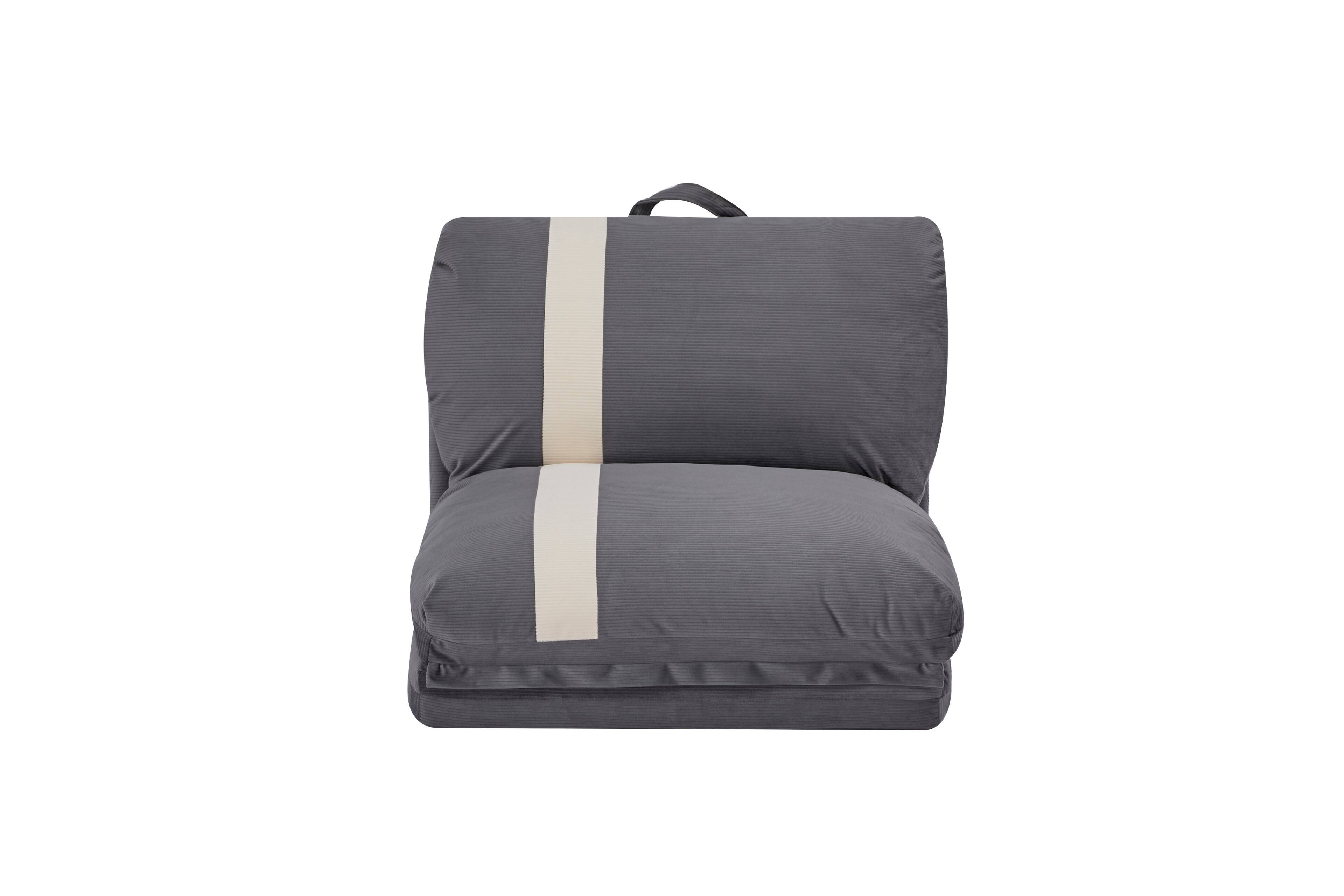 Alt View 6. Siljoy - 6‑Position Adjustable Floor Sofa Bed, 5‑Second Folding Corduroy Lounger for Adults & Pets, Space‑Saver - Dark Gray.