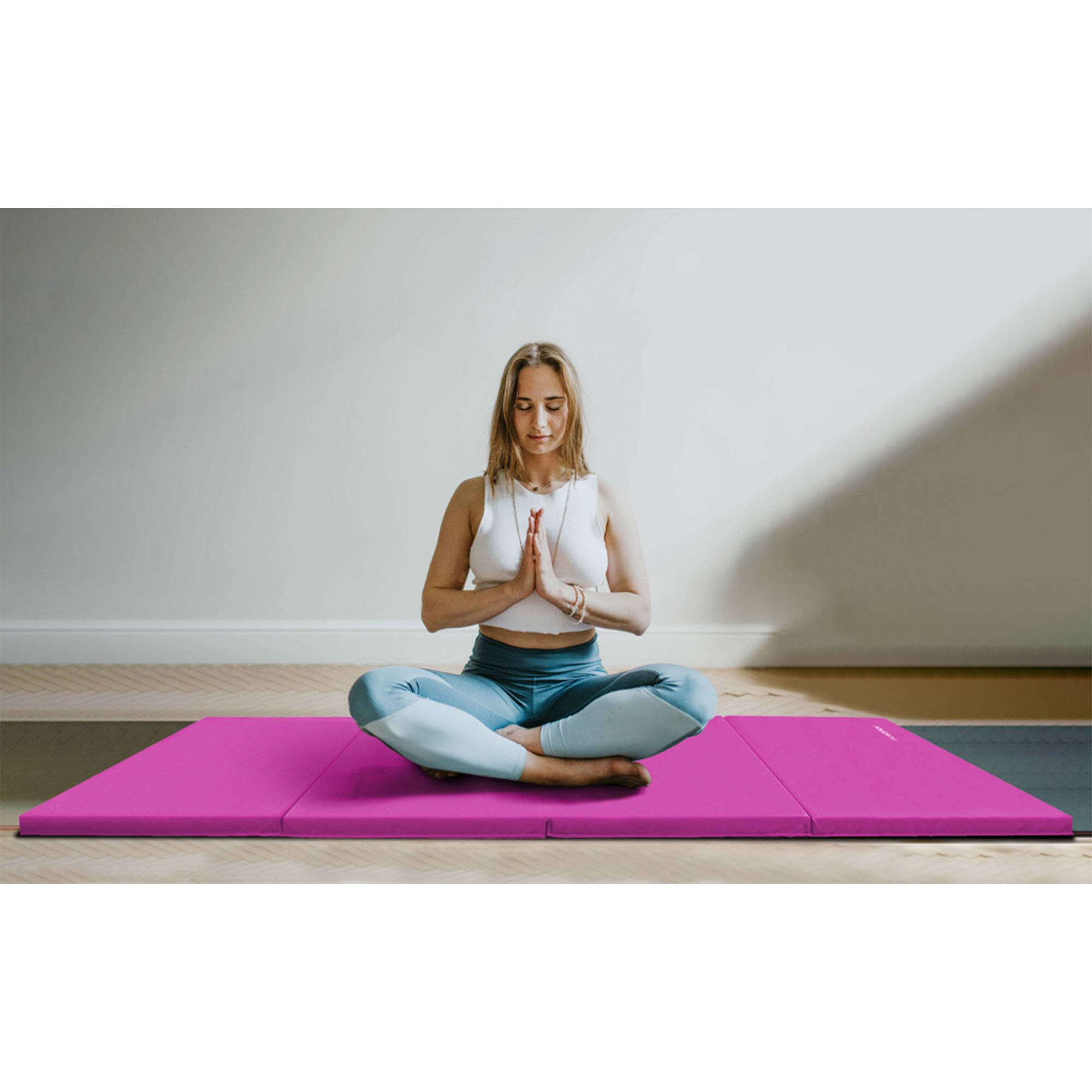 Alt View 5. BalanceFrom Fitness - BalanceFrom 4' x 6' x 2" All Purpose Folding Fitness Gymnastics Gym Mat, Pink - Pink.