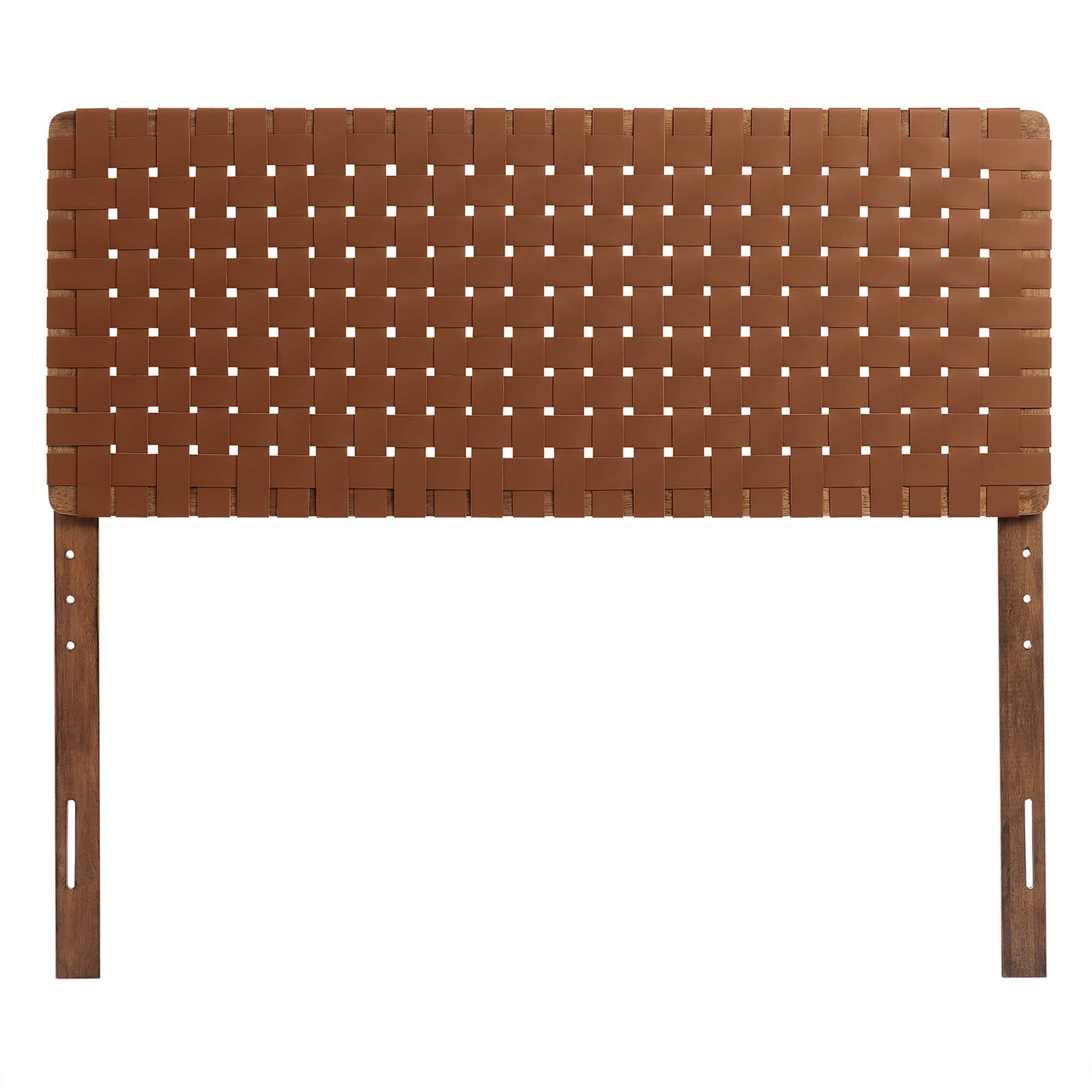 Alt View 1. Modway - Sparta Weave Vegan Leather Full Headboard by Modway - Brown.