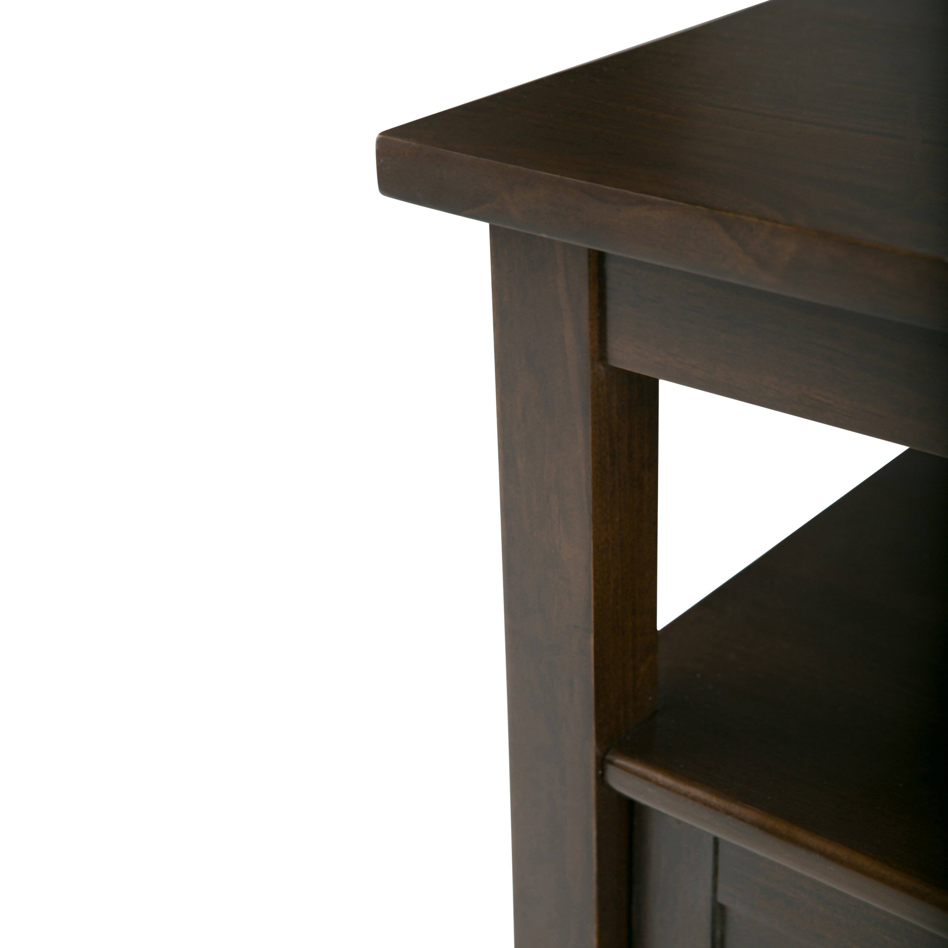 Alt View 4. Simpli Home - Warm Shaker 20 inch End Table (Set of 2) - Tobacco Brown.