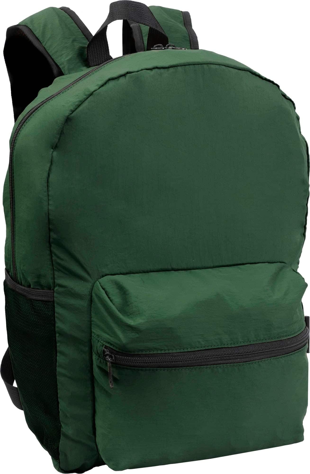 Boarding Pass - Recycled Nylon Foldable & Packable Pouch Backpack - Emerald