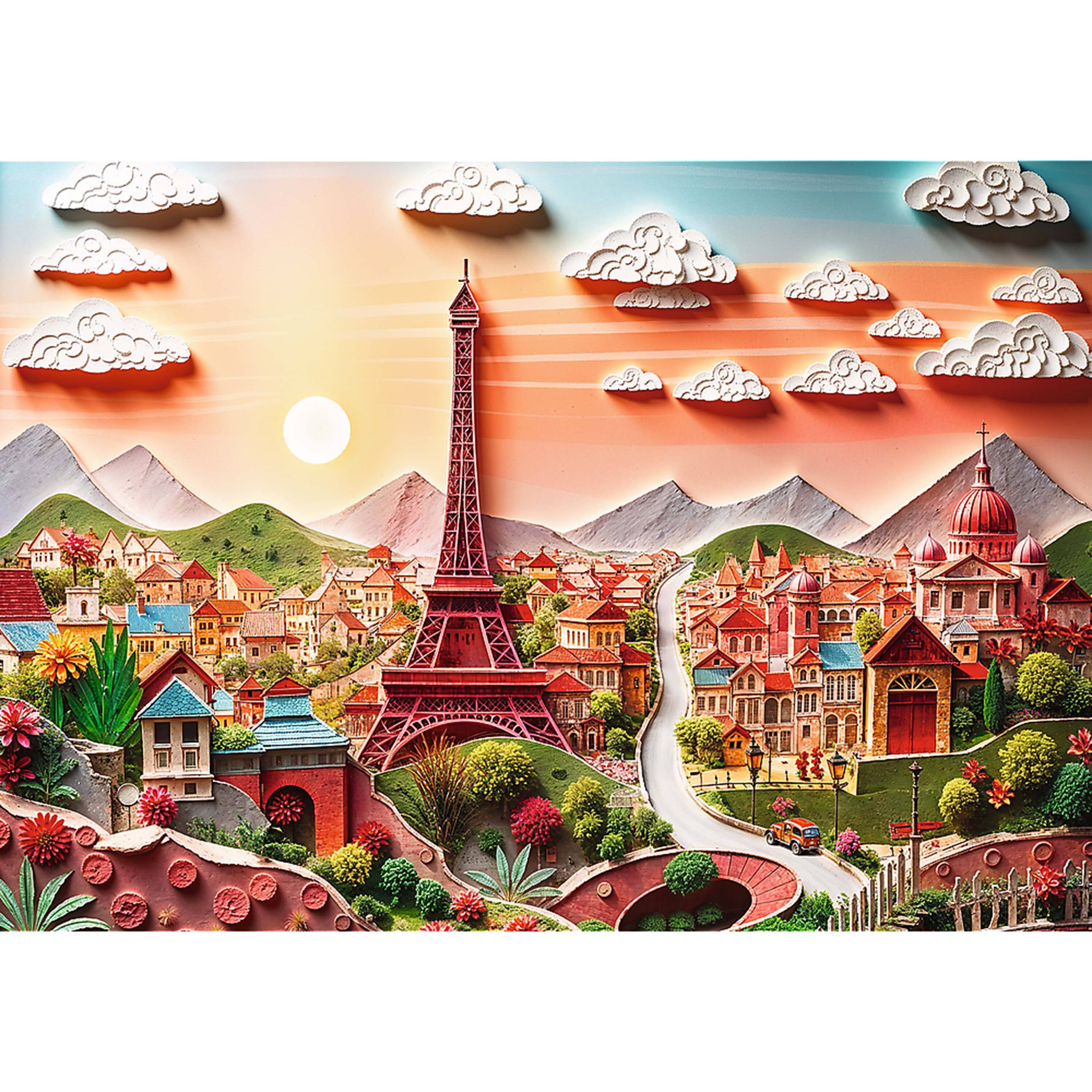 Alt View 1. Trefl - Trefl Red 40th Anniversary Paris 1000 Piece Paper Art Puzzle.
