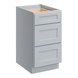 Boyel Living - 18 Inch 3 Drawer Kitchen Base Cabinet with Soft-Close Feature - Dove Grey