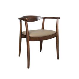 Manhattan Lane - Niva Dining Side Chair Set of 2, Modern Armchairs, Brown Rubberwood - Walnut Brown, Light Brown