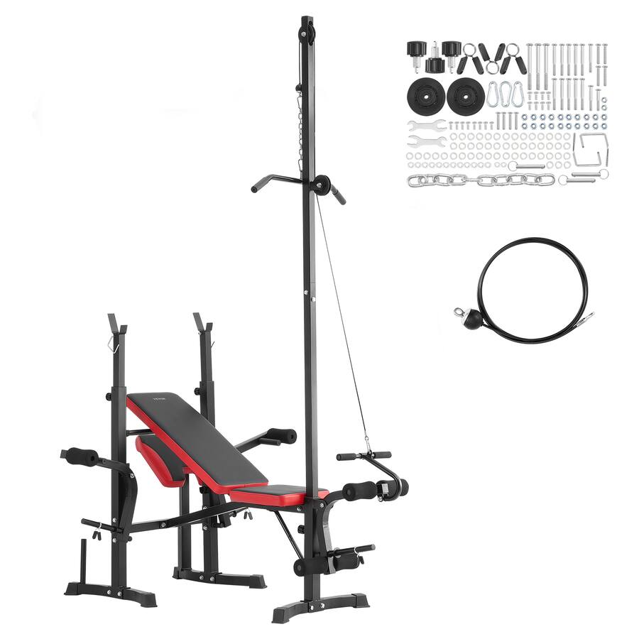 VEVOR Weight Bench, Multi Functional Adjustable Bench, 600lbs Exercise ...