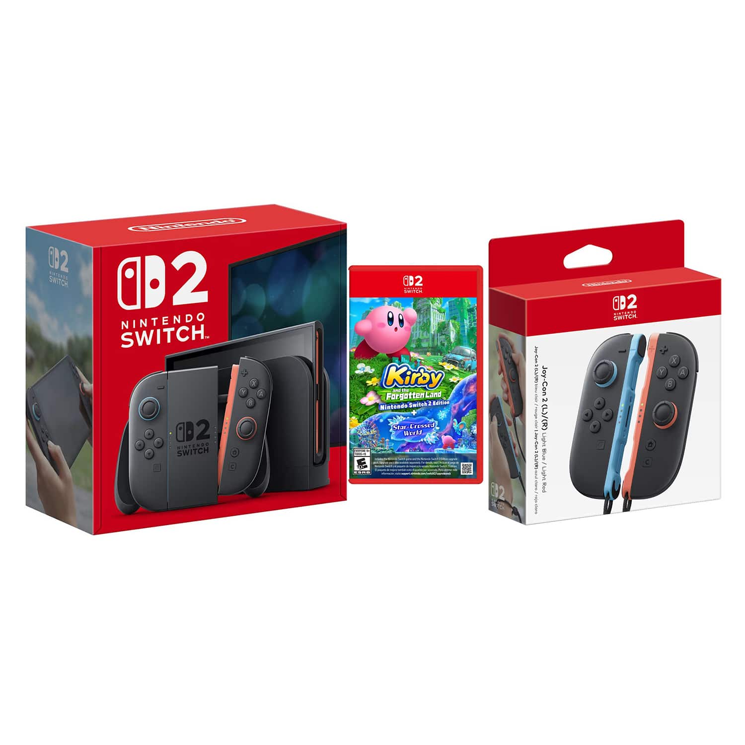 Switch 2 Console with Kirby and the Forgotten Land and Extra Joy-Cons Bundle - Nintendo Switch 2