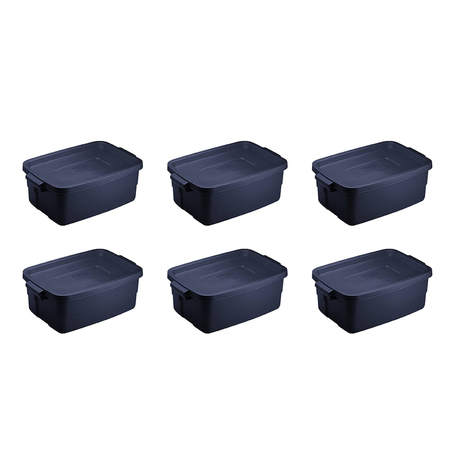 Alt View 1. RubberMaid - Rubbermaid 3 Gallon Stackable Storage Container, Dark Indigo Metallic (12 Pack) - Dark indigo metallic.