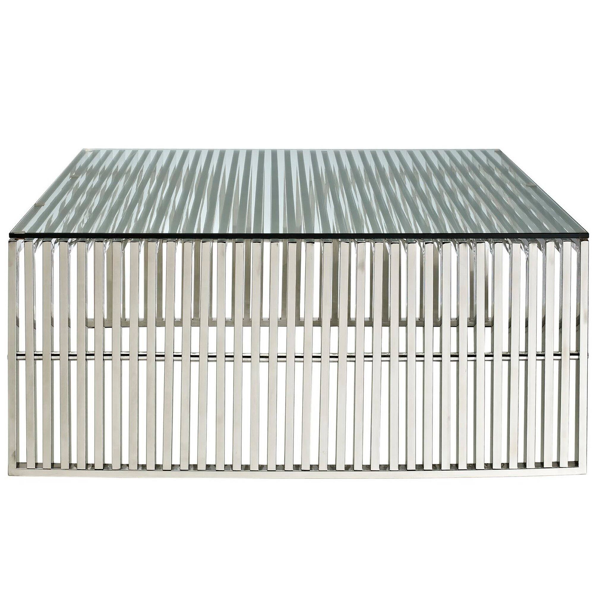 Left. Modway - Gridiron Coffee Table by Modway - Silver.