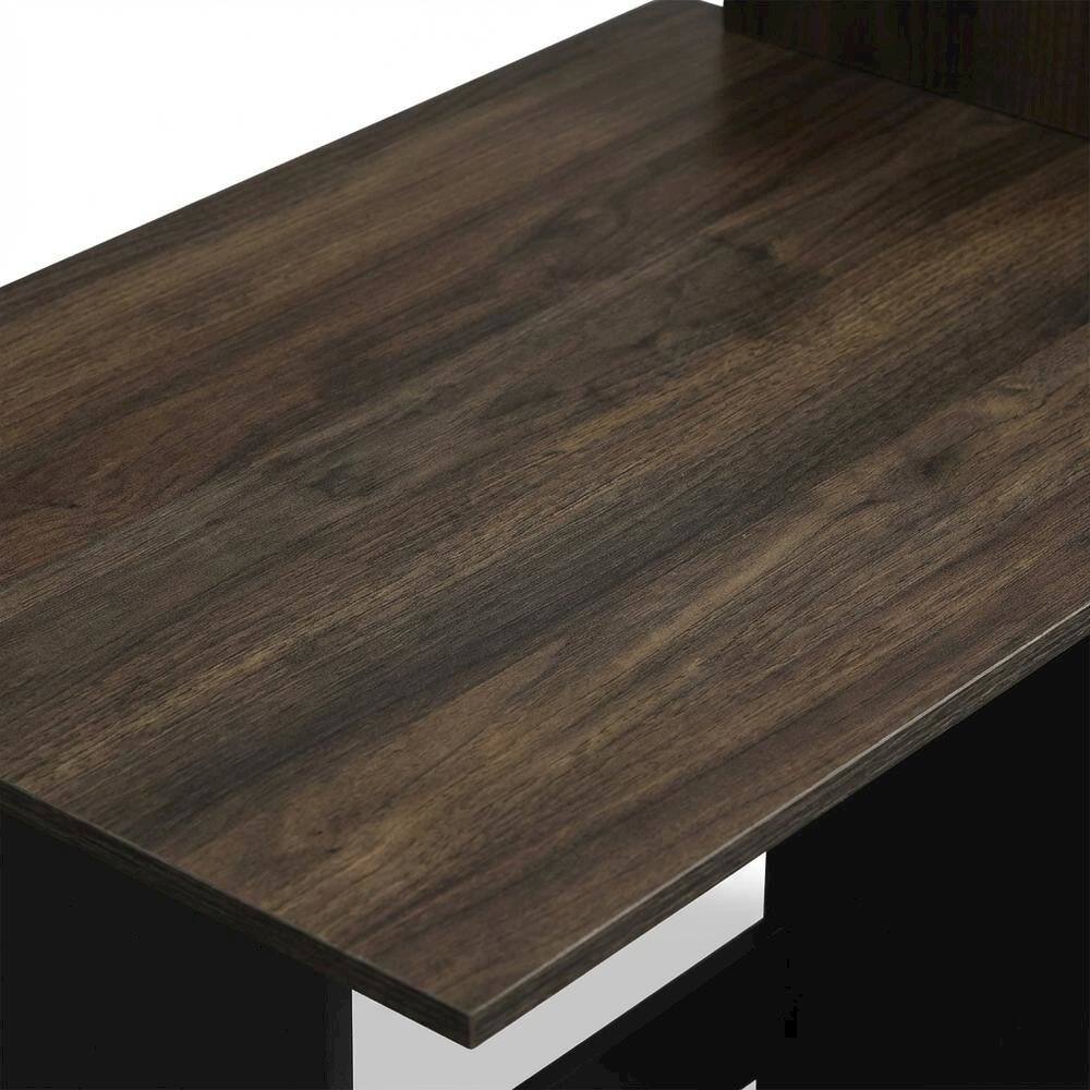 Alt View 1. BisonOffice - Columbia Walnut and Black Computer Desk with Shelves for Compact Workspaces - Columbia Walnut/Black.