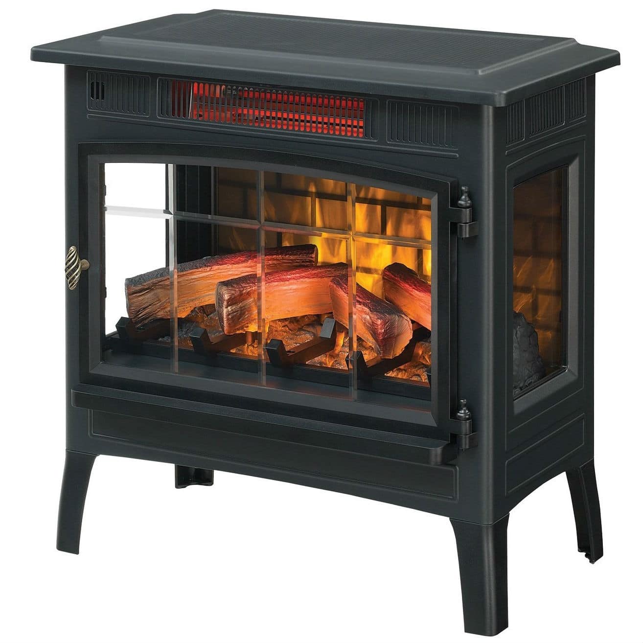SlickBlue - Quartz Infrared Electric Stove Heater for Living Room or Bedroom - Black
