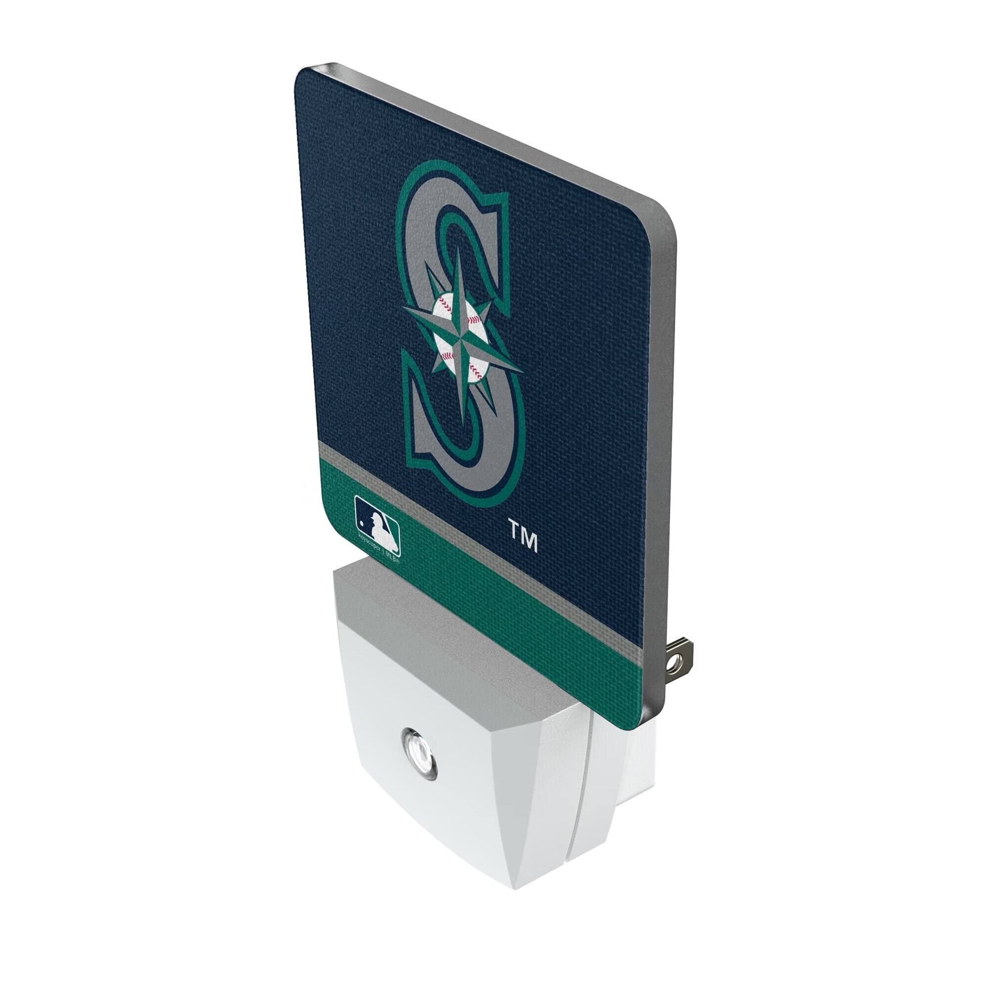 Alt View 1. Keyscaper - Seattle Mariners Stripe Design Nightlight 2-Pack - Multicolor.