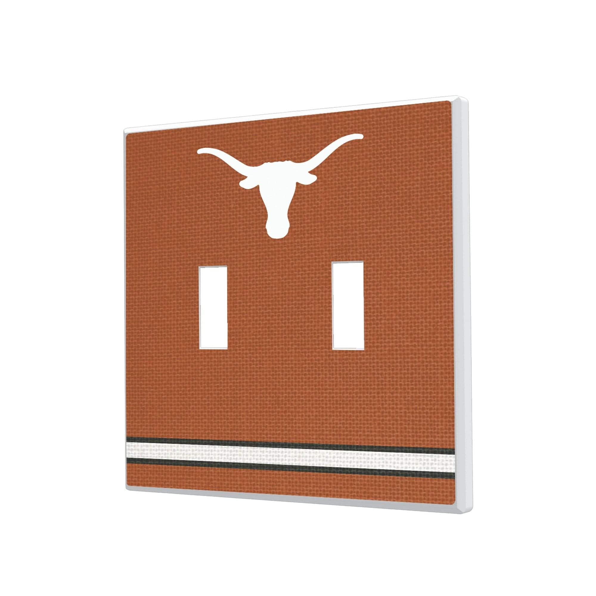 Keyscaper - Texas Longhorns Stripe Design Double Toggle Light Switch Plate - Multicolor