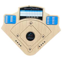 Across the Board - Miami Marlins Handcrafted Wood Baseball Game - Multicolor