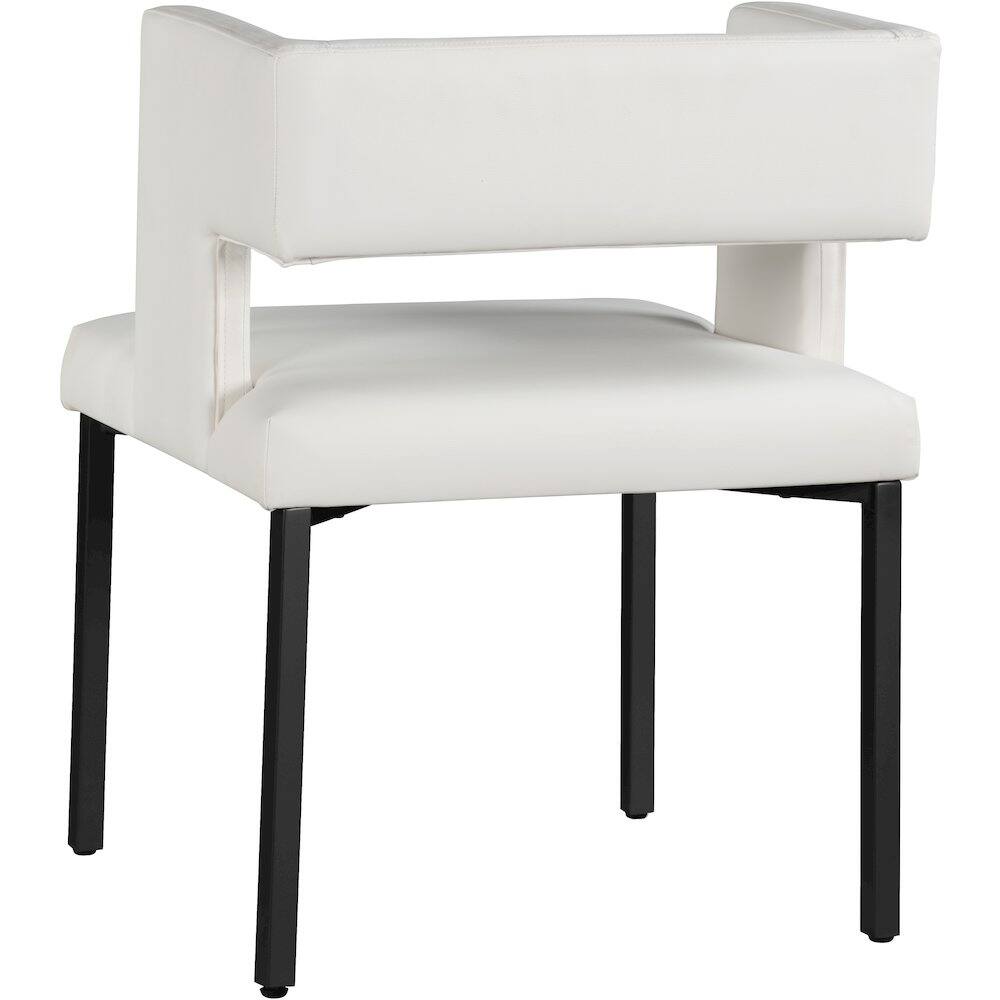 Alt View 4. Meridian Furniture - Caleb White Vegan Leather Dining Chair, Set of 2 - White.