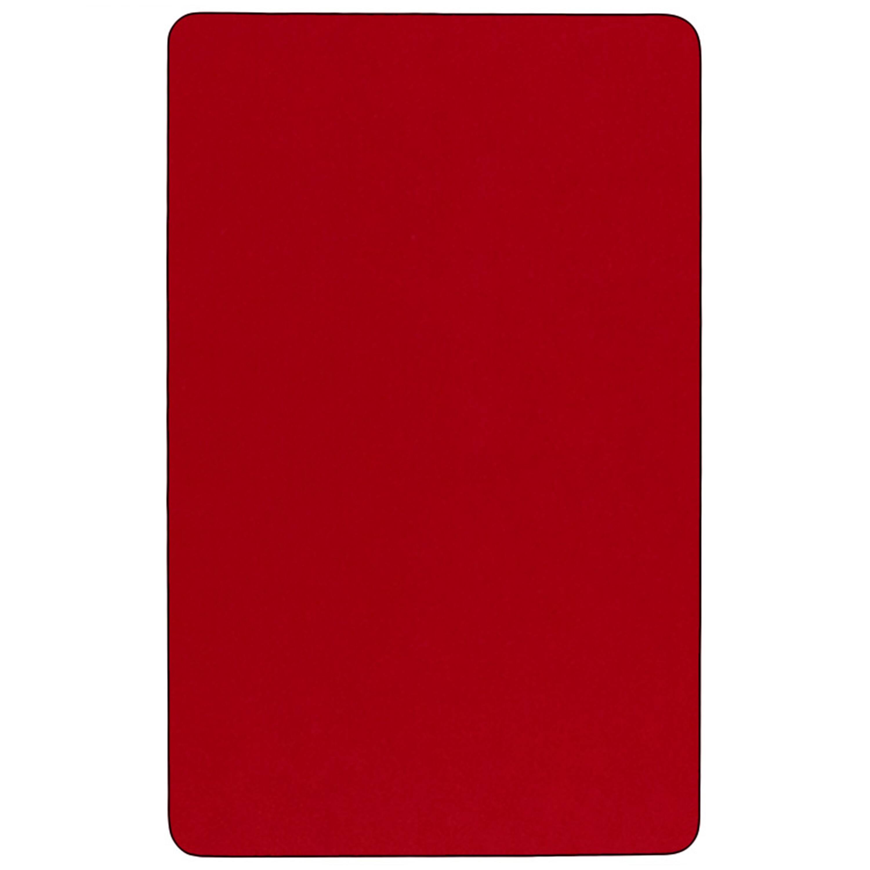 Alt View 2. Emma + Oliver - Mobile 30x48 Rectangle Laminate Preschool Activity Table - Red.