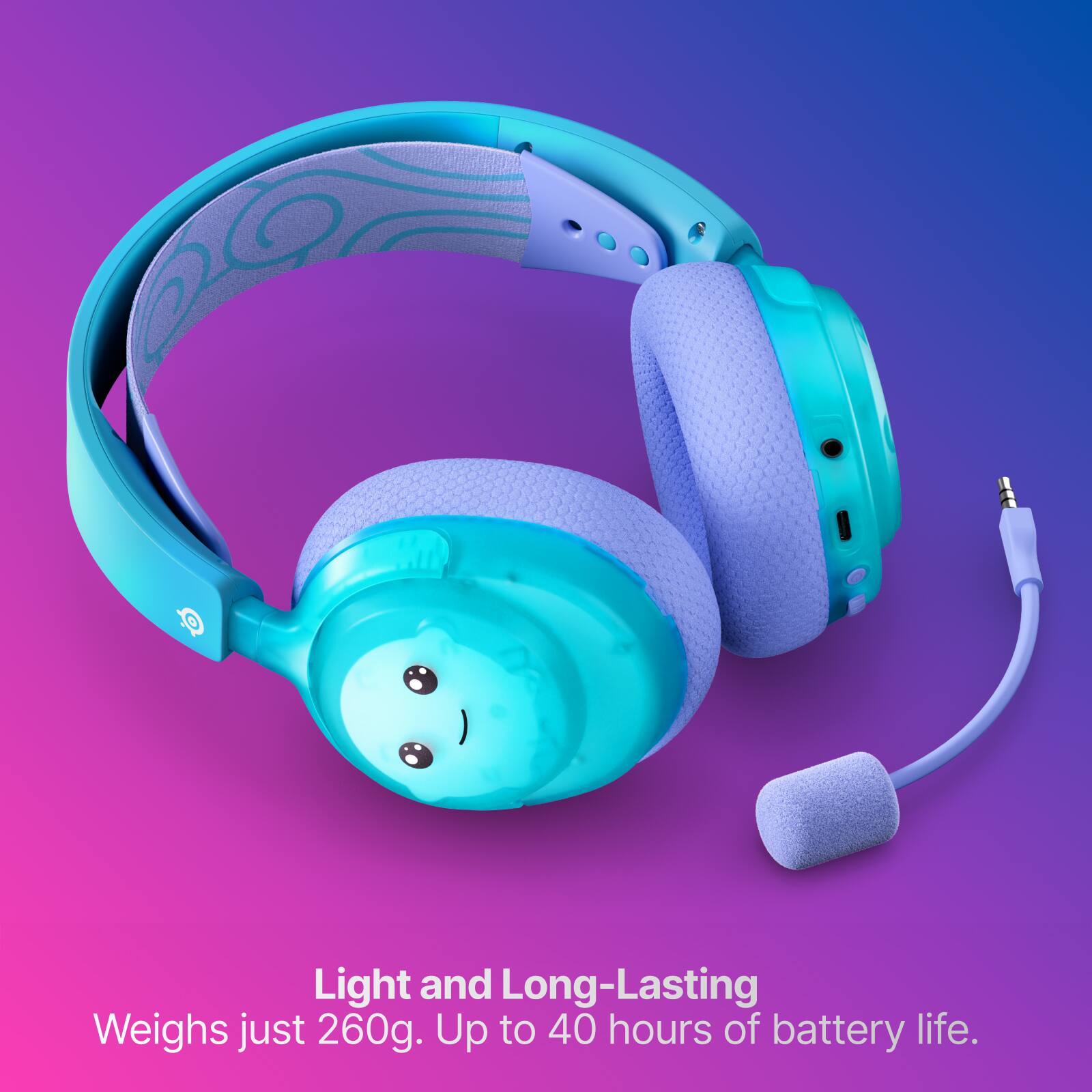 Light and Long-Lasting  
Weighs just 260g. Up to 40 hours of battery life.