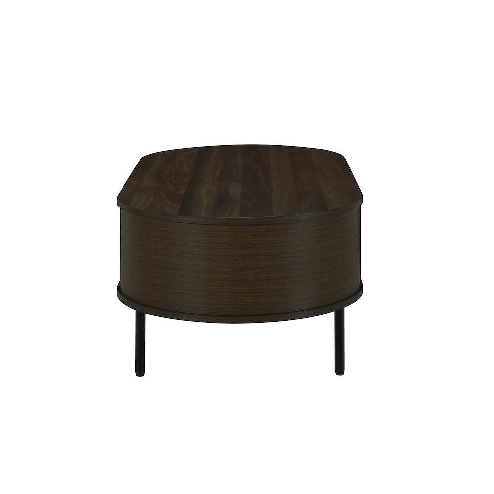 Alt View 2. New Classic Furniture - Brax 47.25 in. Walnut Oval Wood Coffee Table - Walnut.