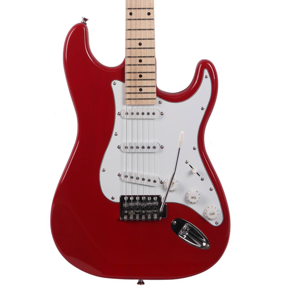 Alt View 1. Winado - 39 Inch Full Size  ST Maple Red Right Handed Electric Guitar w/ Portable Bag for Gift.