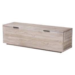 bali & pari - Alvaro Wood Storage Trunk with Hinged Lid - Rectangular Blanket Chest and Bedroom Bench with Spacious Interior - White Wash/Black