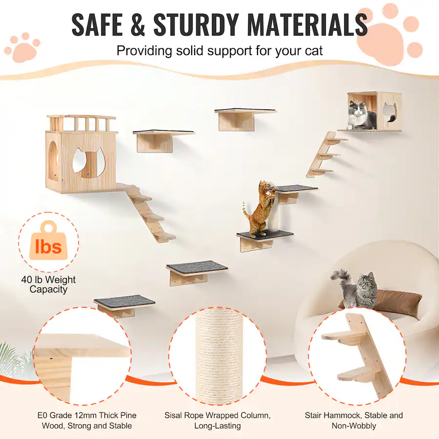Stunning Protecting Cat Wall Shelves With Enclosed Perches image