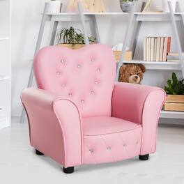 Whisen - Tufted Kids Sofa Chair with Diamond Accents and Solid Wood Frame for Toddler Playrooms - Pink