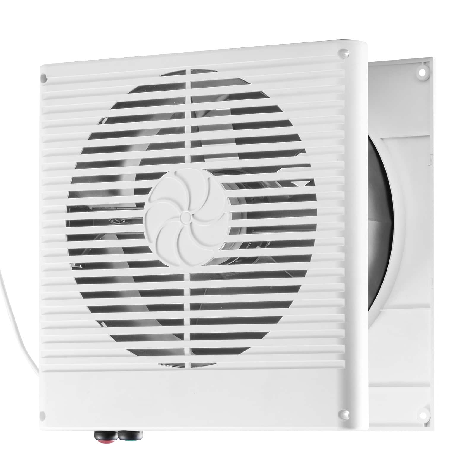 VEVOR - 7.5-Inch Room to Room Fan, Through Wall Fan with AC Motor & Bi-directional Adjustable Wind, 180 CFM Ventilation Quiet - Silver