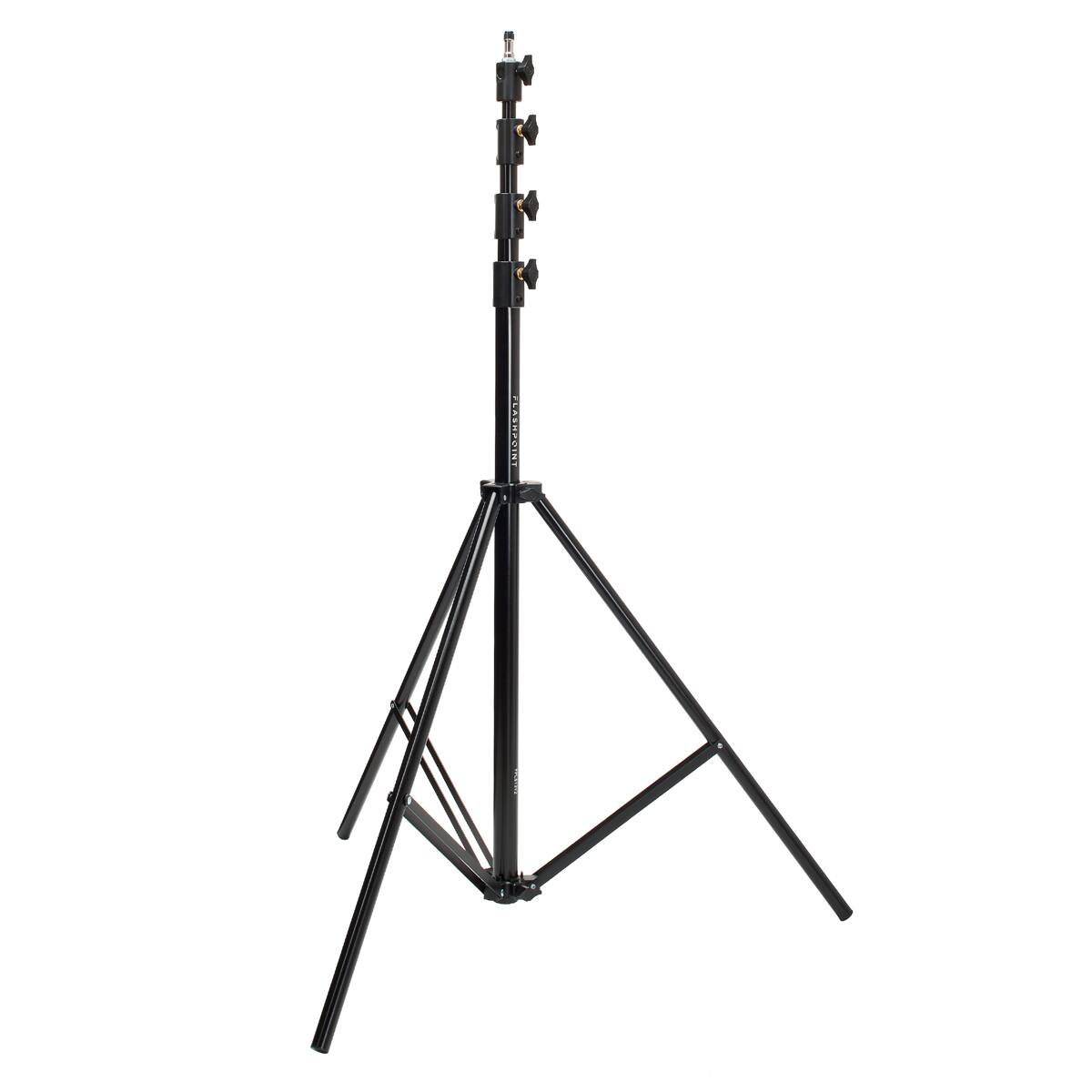 Front. Flashpoint - Flashpoint Pro Heavy-Duty Air-Cushioned Light Stand (Black, 13').