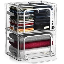 Sorbus - 2 Pack Large Stackable & Foldable Plastic Storage Bags - Clear