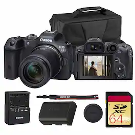 Bundle - Canon - EOS R7 APS-C Mirrorless Camera Zoom Lens