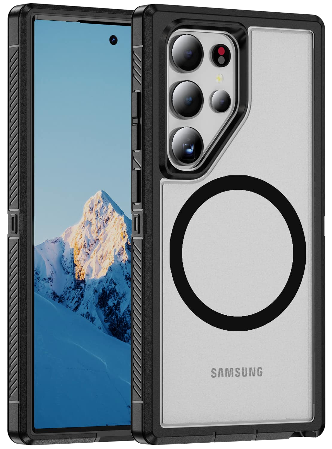 Nakedcellphone - Tough Case for Samsung Galaxy S25 Ultra 5G Phone - Dual Layer, Anti-Fingerprint, Compatible with MagSafe - Black/Clear price history on PriceWatchPro