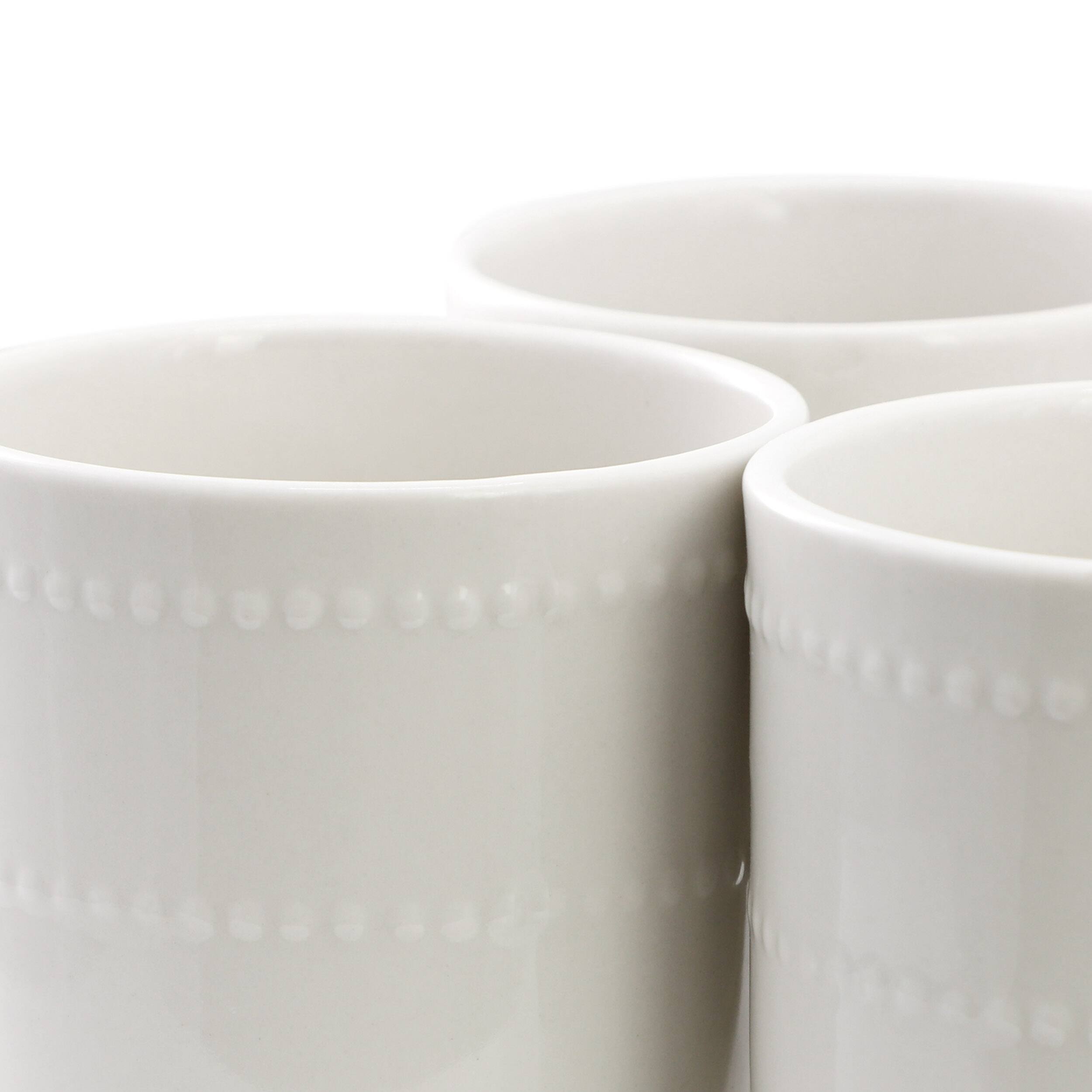 Back. Elama - Elama Olevia 6 Piece Stoneware 12 Ounce Mug Set in White, Service for 6 - White.