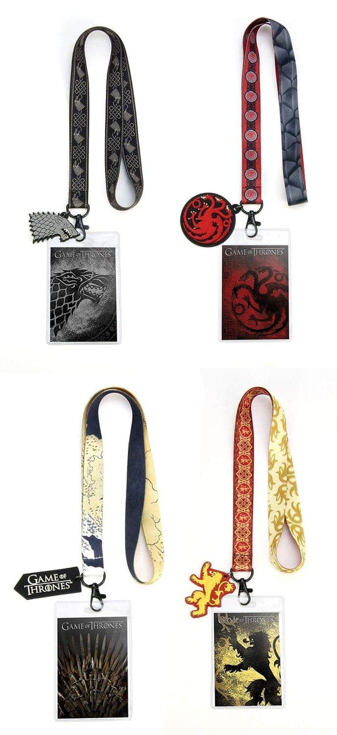 Toynk - Game of Thrones Lanyard Gift Set - Iron Throne, Lannister, Stark, & Targaryen
