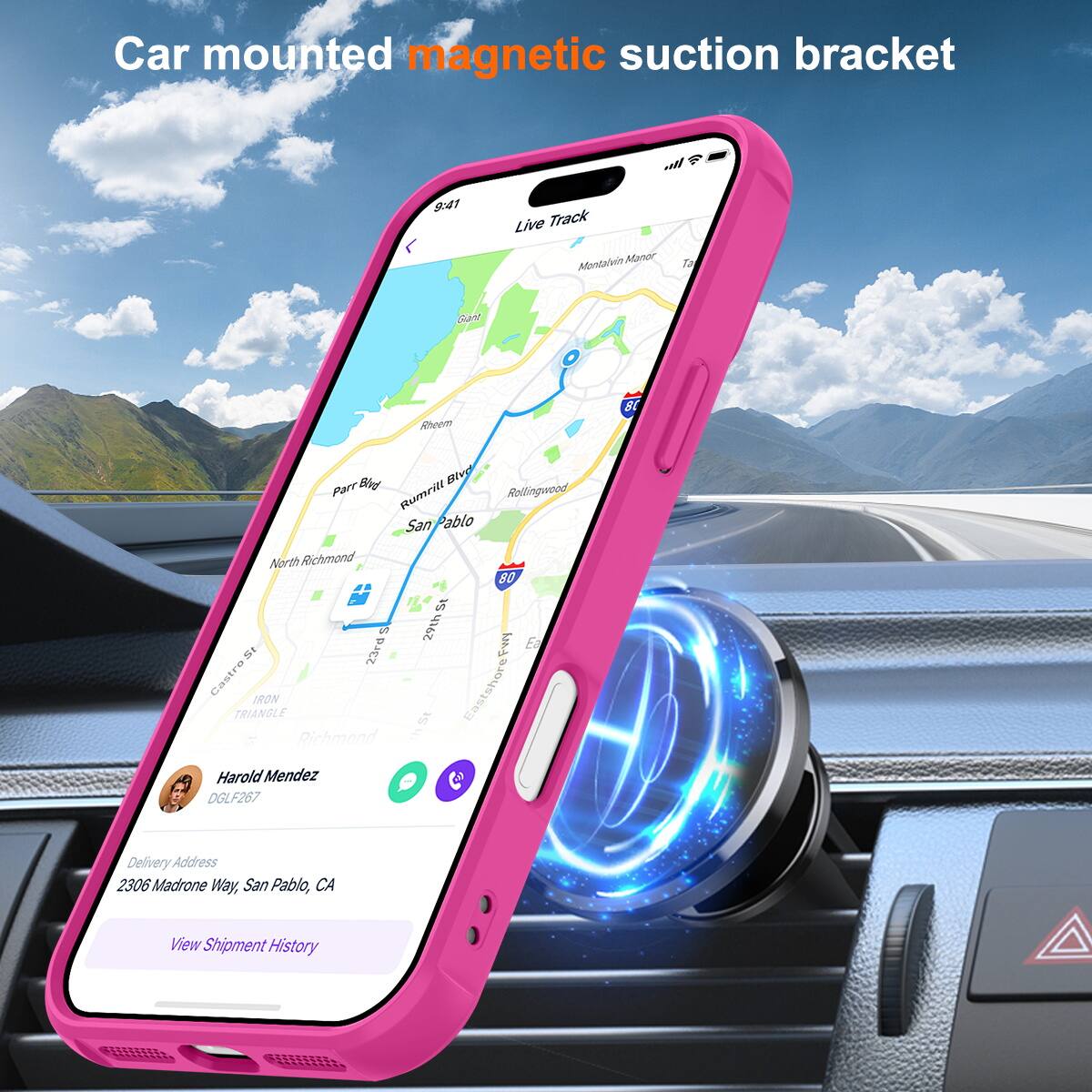 Car mounted magnetic suction bracket

9:41 Live Track

Manor Mountain Ta Cand Rhcem 8E Blod Bive Parr Rumrili San ablo Relingweod North Richmond 2 23rd Castro IRON TRIANGLE / Richmond 80 1 29 Ea & Eastshot shors 1 East 8 Harold Mendez DGLF267 Delivery Address 2306 Madrone Way, San Pablo, CA View Shipment History