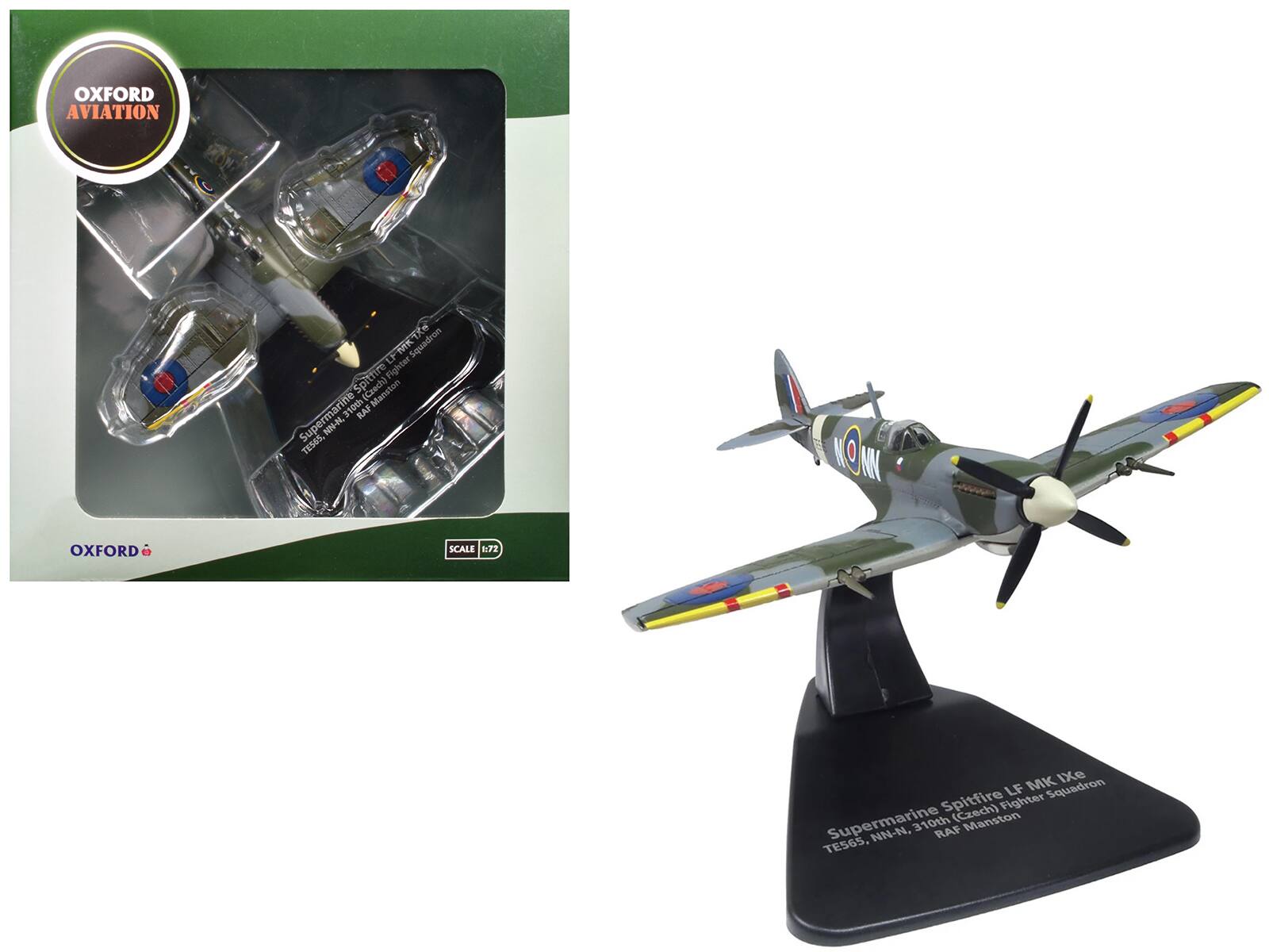 OXFORD AVIATION  
Supermarine Spitfire LF MK IXe  
310th (Czech) Fighter Squadron  
RAF Manston  
TES65, NN-N  
SCALE 1:72  

OXFORD AVIATION  
Supermarine Spitfire LF MK IXe  
310th (Czech) Fighter Squadron  
RAF Manston  
TES65, NN-N
