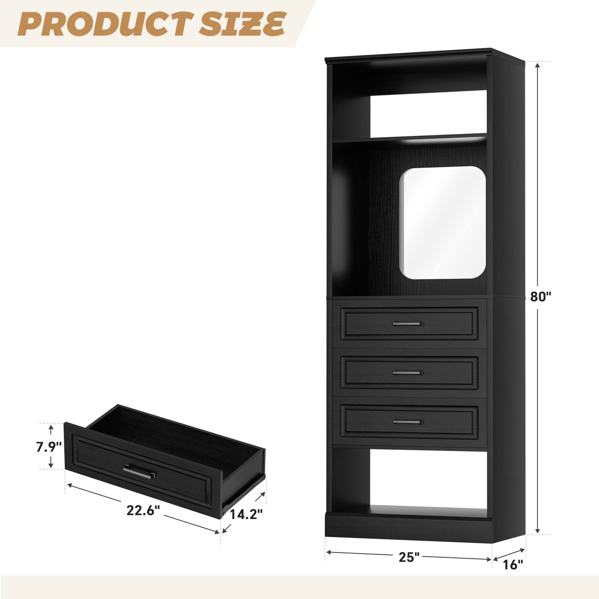 PRODUCT SIZE

80"  
7.9"  
22.6"  
14.2"  
25"  
16"