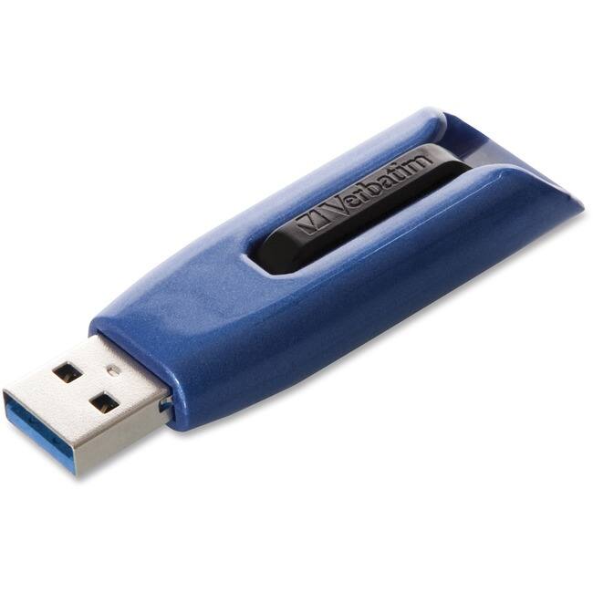 Verbatim - 64GB Store 'n' Go V3 Max USB 3.0 Flash Drive - Blue - 64GB - Black, Blue" - Black,Blue