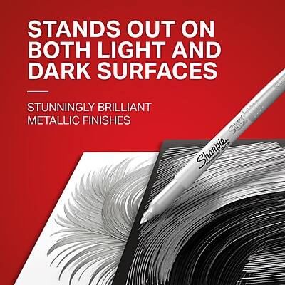 STANDS OUT ON BOTH LIGHT AND DARK SURFACES

STUNNINGLY BRILLIANT METALLIC FINISHES

Silver Marker Sharpie