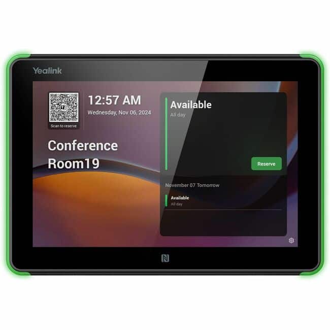 Yealink - RoomPanel E2 Meeting Room Scheduler - For Meeting Space, Meeting Room - 1280 x 800 Video (Live) - WXGA - USB - White
