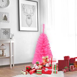 Gymax - 3FT Artificial Christmas Tree Mini Xmas Pine Tree Holiday Decoration - Pink