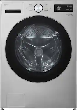 LG - 5.0 Cu. Ft. High-Efficiency Stackable Smart Front Load Washer with Steam and TurboWash 360° - Graphite Steel