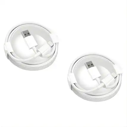 Front. Kitcheniva - 2 Pack iPhone USB Charging Cable 10ft Fast Charge and Data Sync Cable Set - White.