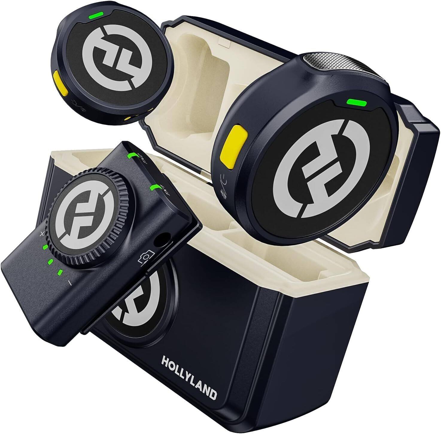 Front. HOLLYLAND - Hollyland LARK M2 DUO 2-Person Wireless Camera-Mount Microphone System (2.4 GHz, Shine Charcoal).